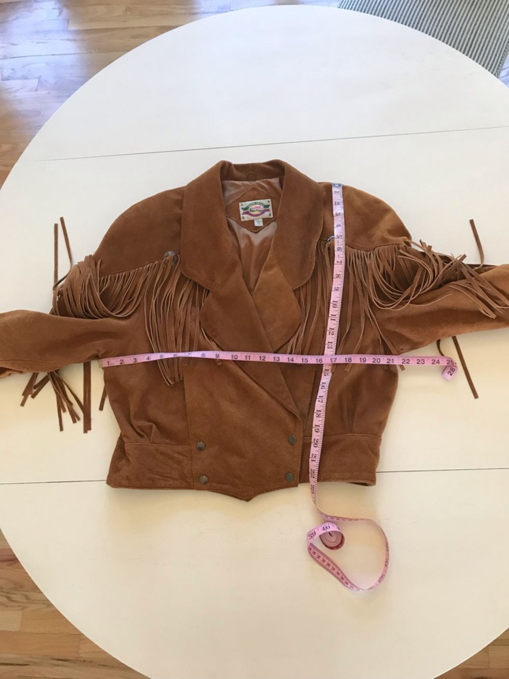 FESTIVAL 🔥VINTAGE WESTERN BOHO LONG FRINGE CONCHO SUEDE STATEMENT JACKET - Picture 10 of 16